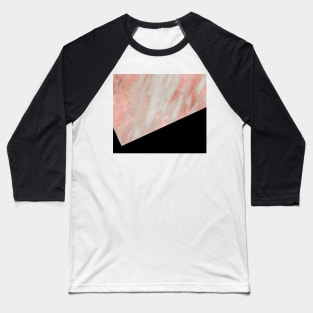 Rose gold marble - classic black Baseball T-Shirt